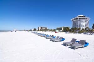 miles of pure white sand beaches in Florida