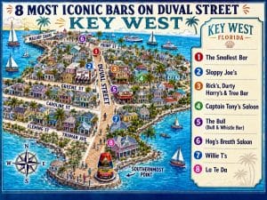 Map of Most popular Bars on Duval Street